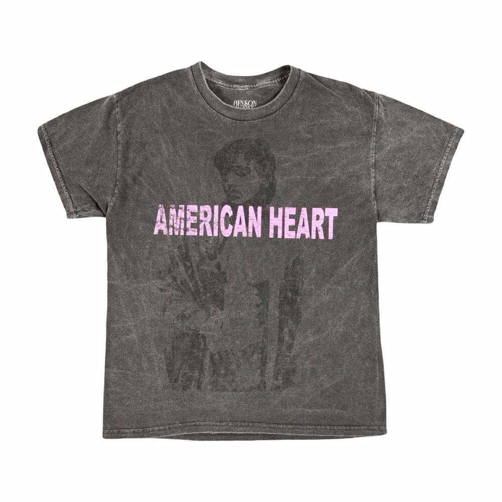 Benson Boone American Heart Tour Double-Sided Graphic Tee Gray Crew Neck M